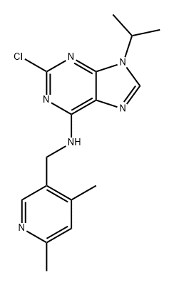 9H-Purin-6-amine, 2-chloro-N-[(4,6-dimethyl-3-pyridinyl)methyl]-9-(1-methylethyl)- Structure