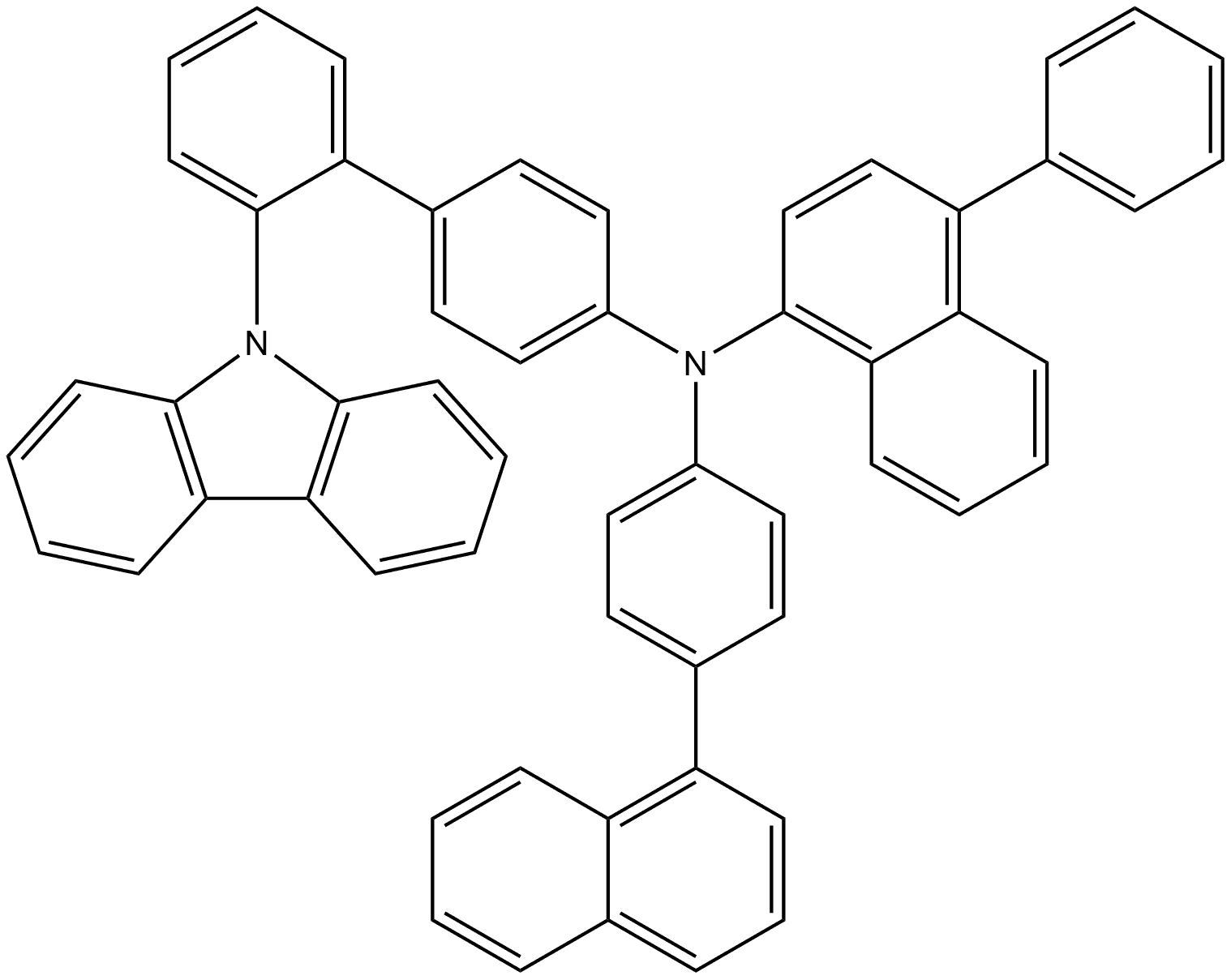 N-[2′-(9H-Carbazol-9-yl)[1,1′-biphenyl]-4-yl]-N-[4-(1-naphthalenyl)phenyl]-4-phenyl-1-naphthalenamine Structure