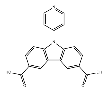 9H-Carbazole-3,6-dicarboxylic acid, 9-(4-pyridinyl)- Structure