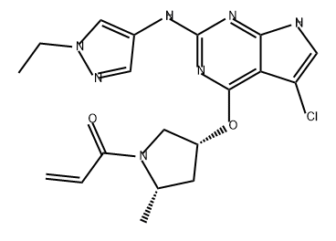 2-Propen-1-one, 1-[(2S,4R)-4-[[5-chloro-2-[(1-ethyl-1H-pyrazol-4-yl)amino]-7H-pyrrolo[2,3-d]pyrimidin-4-yl]oxy]-2-methyl-1-pyrrolidinyl]- Structure