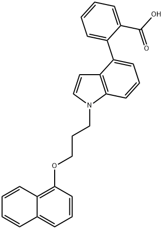 Benzoic acid, 2-[1-[3-(1-naphthalenyloxy)propyl]-1H-indol-4-yl]- Structure