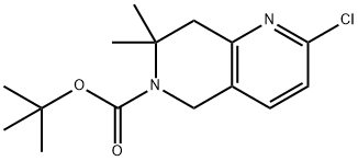 1,1-Dimethylethyl 2-chloro-7,8-dihydro-7,7-dimethyl-1,6-naphthyridine-6(5H)-carboxylate Structure
