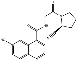 4-Quinolinecarboxamide, N-[2-[(2S)-2-cyano-1-pyrrolidinyl]-2-oxoethyl]-6-hydroxy- 구조식 이미지