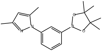 1H-Pyrazole, 3,5-dimethyl-1-[3-(4,4,5,5-tetramethyl-1,3,2-dioxaborolan-2-yl)phenyl]- Structure