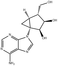 Bicyclo[3.1.0]?hexane-?2,?3-?diol, 1-?(6-?amino-?9H-?purin-?9-?yl)?-?4-?(hydroxymethyl)?-?, (1R,?2S,?3R,?4R,?5S)?- Structure