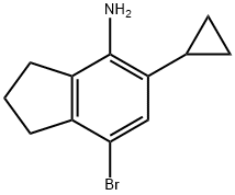 1H-Inden-4-amine, 7-bromo-5-cyclopropyl-2,3-dihydro- Structure