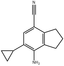 1H-Indene-4-carbonitrile, 7-amino-6-cyclopropyl-2,3-dihydro- Structure