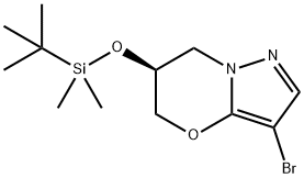 5H-Pyrazolo[5,1-b][1,3]oxazine, 3-bromo-6-[[(1,1-dimethylethyl)dimethylsilyl]oxy]-6,7-dihydro-, (6S)- 구조식 이미지