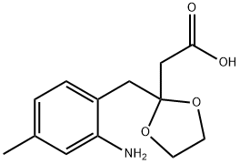 2-(2-(2-Amino-4-methylbenzyl)-1,3-dioxolan-2-yl)acetic acid Structure