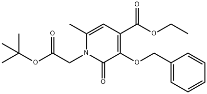 1(2H)-Pyridineacetic acid, 4-(ethoxycarbonyl)-6-methyl-2-oxo-3-(phenylmethoxy)-, 1,1-dimethylethyl ester Structure