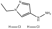 1H-Pyrazole, 1-ethyl-4-hydrazinyl-, hydrochloride (1:2) 구조식 이미지