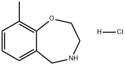 1,4-Benzoxazepine, 2,3,4,5-tetrahydro-9-methyl-, hydrochloride (1:1) 구조식 이미지