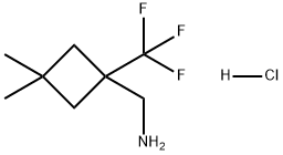 Cyclobutanemethanamine, 3,3-dimethyl-1-(trifluoromethyl)-, hydrochloride (1:1) Structure