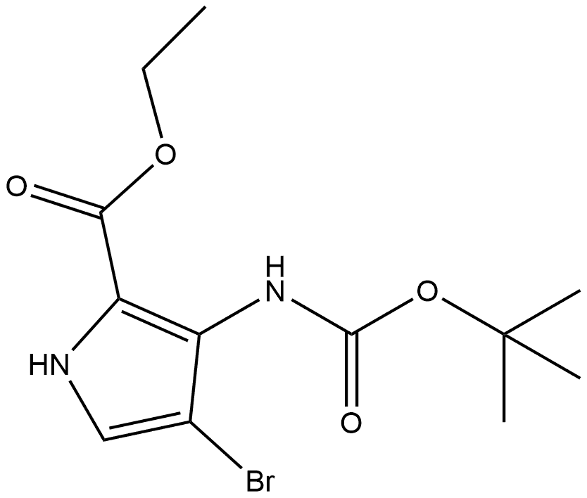 ethyl 4-bromo-3-{[(tert-butoxy)carbonyl]amino}-1H-pyrrole-2-carboxylate Structure