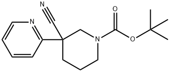 tert-butyl 3-cyano-3-(2-pyridyl)piperidine-1-carboxylate Structure