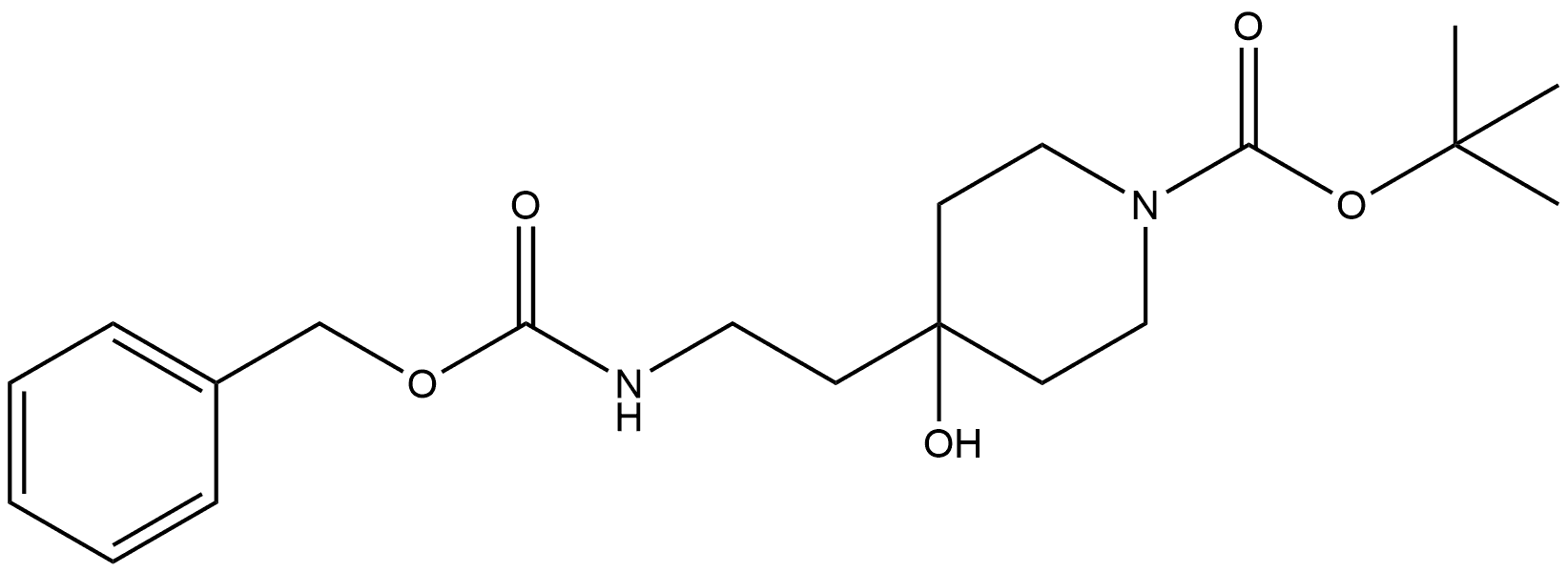 tert-butyl 4-(2-(((benzyloxy)carbonyl)amino)ethyl)-4-hydroxypiperidine-1-carboxylate Structure