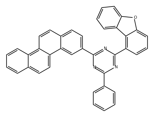 1,3,5-Triazine, 2-(3-chrysenyl)-4-(1-dibenzofuranyl)-6-phenyl- 구조식 이미지