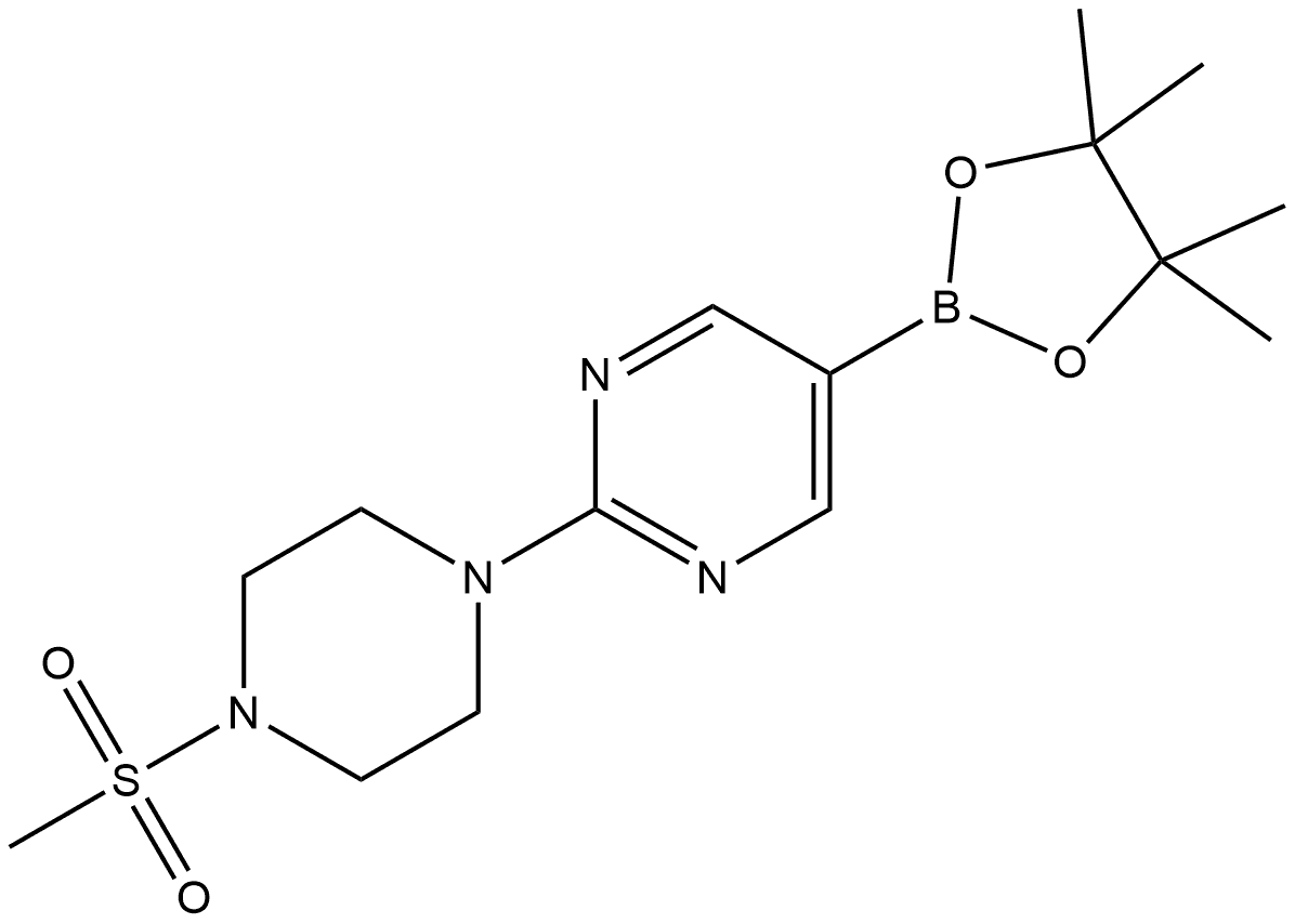 2-[4-(Methylsulfonyl)-1-piperazinyl]-5-(4,4,5,5-tetramethyl-1,3,2-dioxaborola... Structure