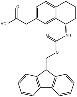 2-Naphthaleneacetic acid, 8-[[(9H-fluoren-9-ylmethoxy)carbonyl]amino]-5,6,7,8-tetrahydro-, (8S)- Structure