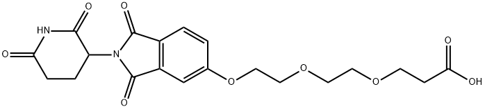Propanoic acid, 3-[2-[2-[[2-(2,6-dioxo-3-piperidinyl)-2,3-dihydro-1,3-dioxo-1H-isoindol-5-yl]oxy]ethoxy]ethoxy]- 구조식 이미지