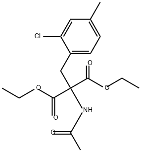 Propanedioic acid, 2-(acetylamino)-2-[(2-chloro-4-methylphenyl)methyl]-, 1,3-diethyl ester Structure