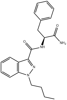 1H-Indazole-3-carboxamide, N-[(1S)-2-amino-2-oxo-1-(phenylmethyl)ethyl]-1-butyl- Structure