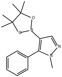 1H-Pyrazole, 1-methyl-5-phenyl-4-(4,4,5,5-tetramethyl-1,3,2-dioxaborolan-2-yl)- Structure