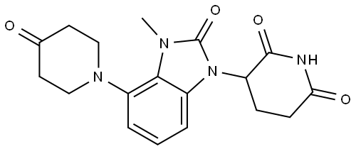 3-[2,3-Dihydro-3-methyl-2-oxo-4-(4-oxo-1-piperidinyl)-1H-benzimidazol-1-yl]-2,6-piperidinedione Structure