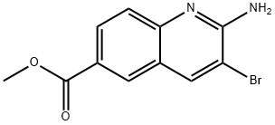 6-Quinolinecarboxylic acid, 2-amino-3-bromo-, methyl ester 구조식 이미지