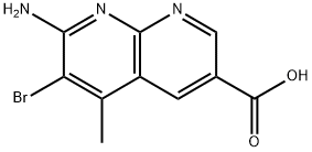 1,8-Naphthyridine-3-carboxylic acid, 7-amino-6-bromo-5-methyl- Structure