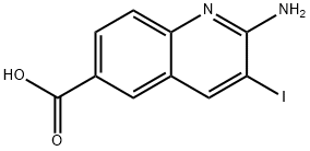 6-Quinolinecarboxylic acid, 2-amino-3-iodo- Structure