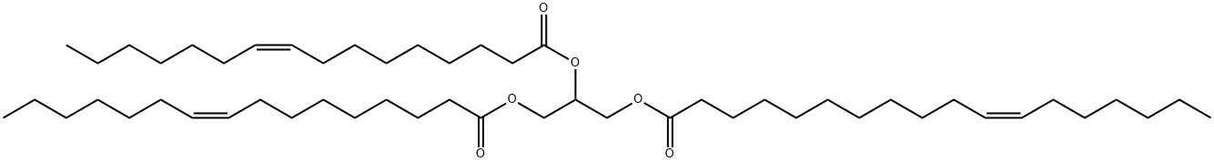 11-Octadecenoic acid, 2,3-bis[[(9Z)-1-oxo-9-hexadecen-1-yl]oxy]propyl ester, (11Z)- Structure