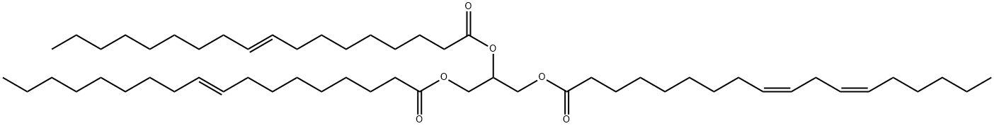 9,12-Octadecadienoic acid (9Z,12Z)-, 2,3-bis[[(9E)-1-oxo-9-octadecen-1-yl]oxy]propyl ester Structure