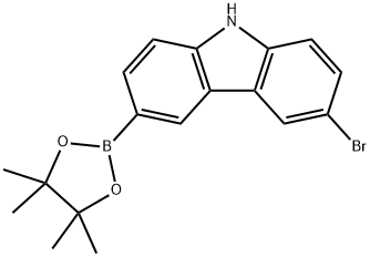 9H-Carbazole, 3-bromo-6-(4,4,5,5-tetramethyl-1,3,2-dioxaborolan-2-yl)- Structure