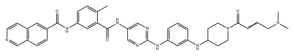 6-Isoquinolinecarboxamide, N-[3-[[[2-[[3-[[1-[4-(dimethylamino)-1-oxo-2-buten-1-yl]-4-piperidinyl]amino]phenyl]amino]-5-pyrimidinyl]amino]carbonyl]-4-methylphenyl]- Structure