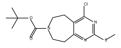 7H-Pyrimido[4,5-d]azepine-7-carboxylic acid, 4-chloro-5,6,8,9-tetrahydro-2-(methylthio)-, 1,1-dimethylethyl ester Structure