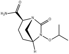 1,6-Diazabicyclo[3.2.1]octane-2-carboxamide, 6-(1-methylethoxy)-7-oxo-, (1R,2S,5R)- Structure