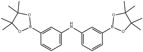 Benzenamine, 3-(4,4,5,5-tetramethyl-1,3,2-dioxaborolan-2-yl)-N-[3-(4,4,5,5-tetramethyl-1,3,2-dioxaborolan-2-yl)phenyl]- Structure