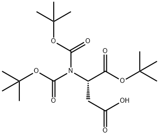 L-Aspartic acid, N,N-bis[(1,1-dimethylethoxy)carbonyl]-, 1-(1,1-dimethylethyl) ester 구조식 이미지