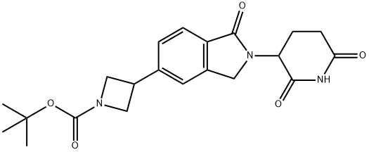 1-Azetidinecarboxylic acid, 3-[2-(2,6-dioxo-3-piperidinyl)-2,3-dihydro-1-oxo-1H-isoindol-5-yl]-, 1,1-dimethylethyl ester 구조식 이미지