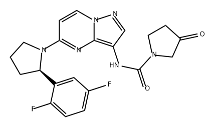 1-Pyrrolidinecarboxamide, N-[5-[(2R)-2-(2,5-difluorophenyl)-1-pyrrolidinyl]pyrazolo[1,5-a]pyrimidin-3-yl]-3-oxo- Structure