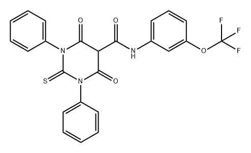 5-Pyrimidinecarboxamide, hexahydro-4,6-dioxo-1,3-diphenyl-2-thioxo-N-[3-(trifluoromethoxy)phenyl]- Structure