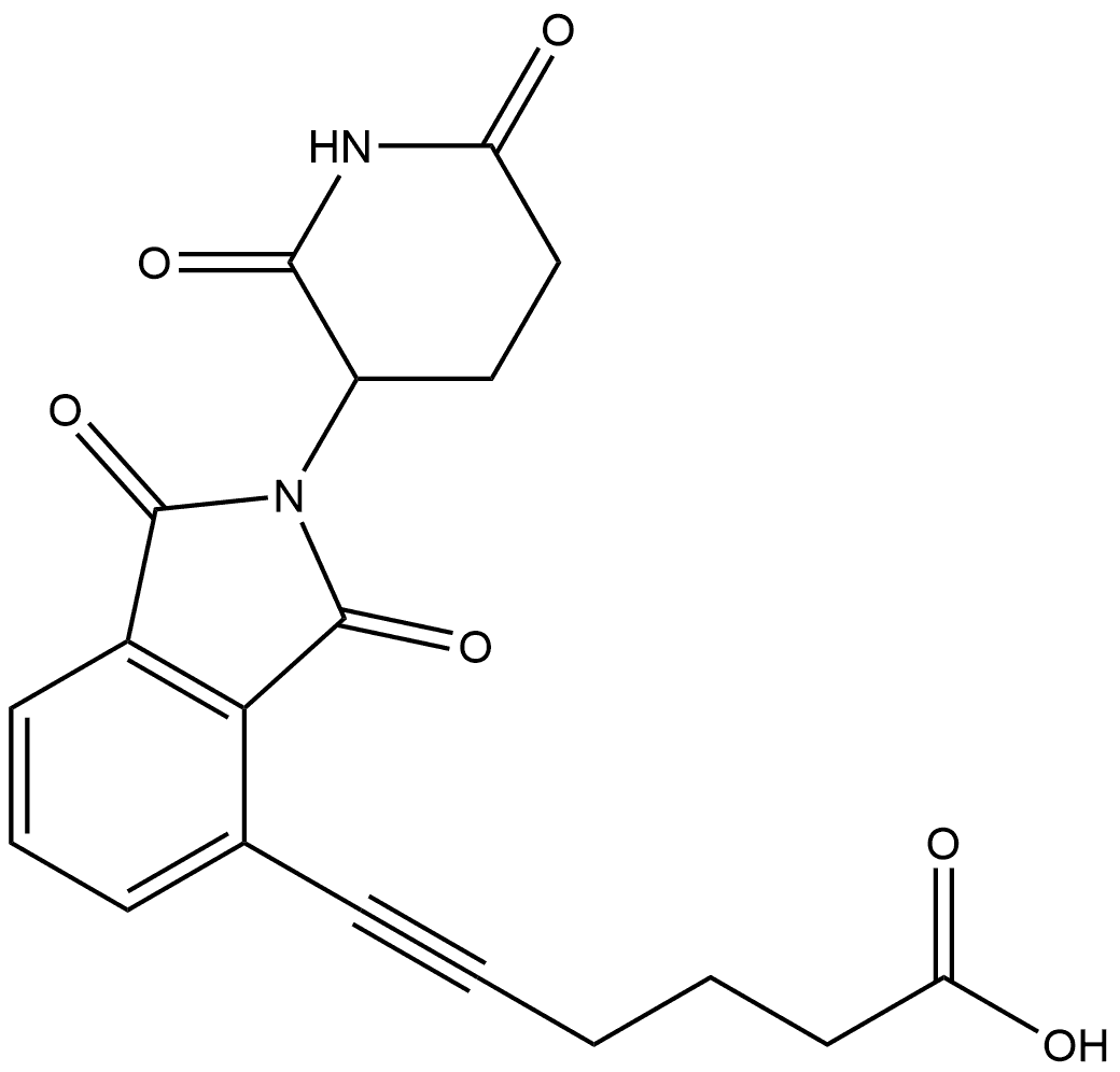 6-[2-(2,6-Dioxo-3-piperidinyl)-2,3-dihydro-1,3-dioxo-1H-isoindol-4-yl]-5-hexynoic acid (ACI) 구조식 이미지