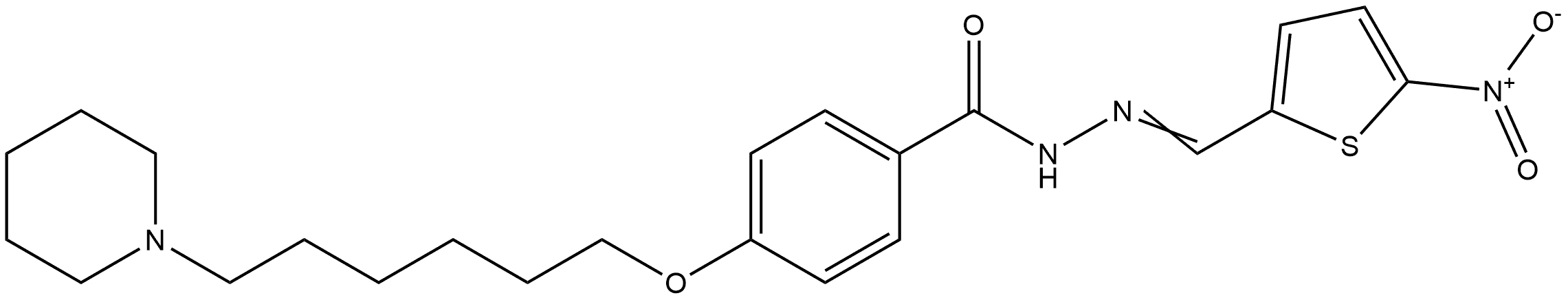 4-[[6-(1-Piperidinyl)hexyl]oxy]benzoic acid 2-[(5-nitro-2-thienyl)methylene]hydrazide Structure