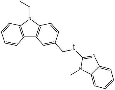 9H-Carbazole-3-methanamine, 9-ethyl-N-(1-methyl-1H-benzimidazol-2-yl)- Structure