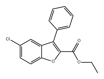 2-Benzofurancarboxylic acid, 5-chloro-3-phenyl-, ethyl ester 구조식 이미지