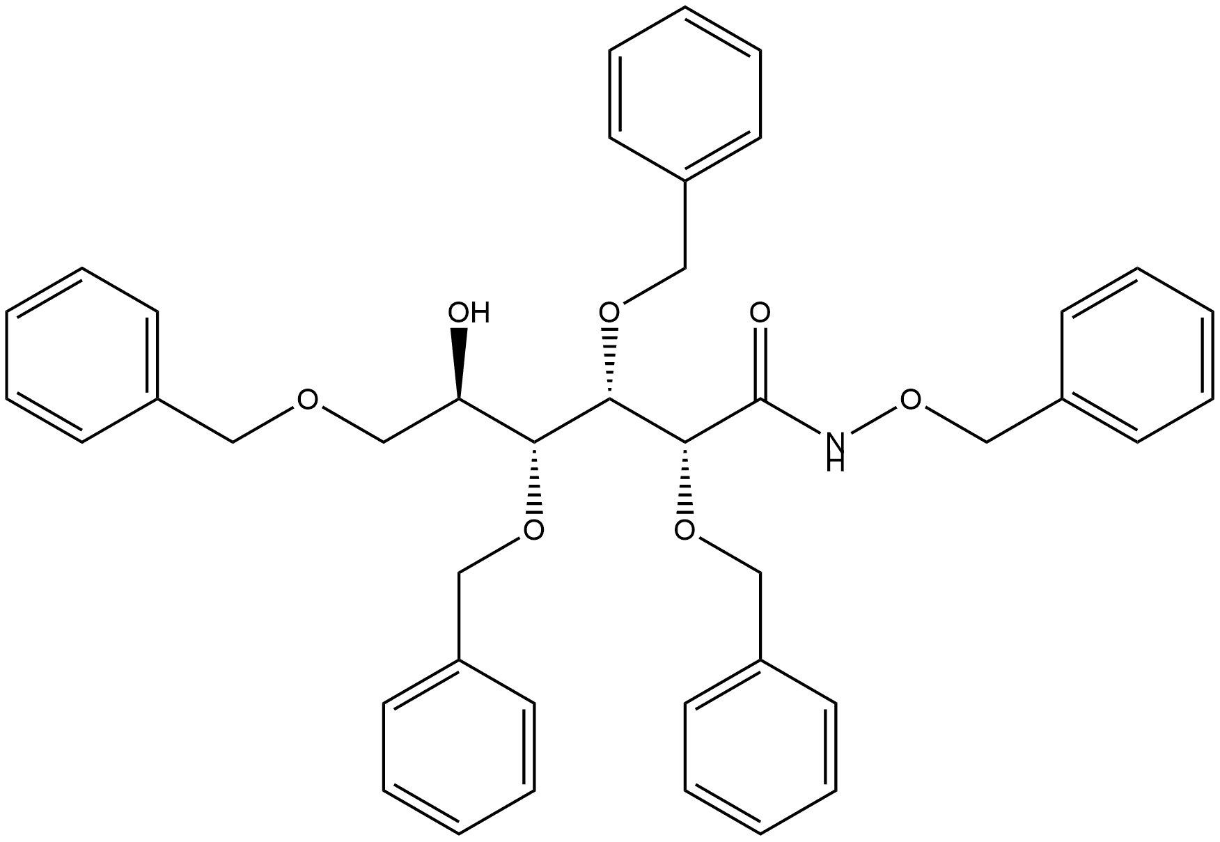 1N-benzyloxy-2,3,4,6-tetrakis(benzyloxy)-5-hydroxy-(2R,3S,4R,5R)-hexanamide Structure