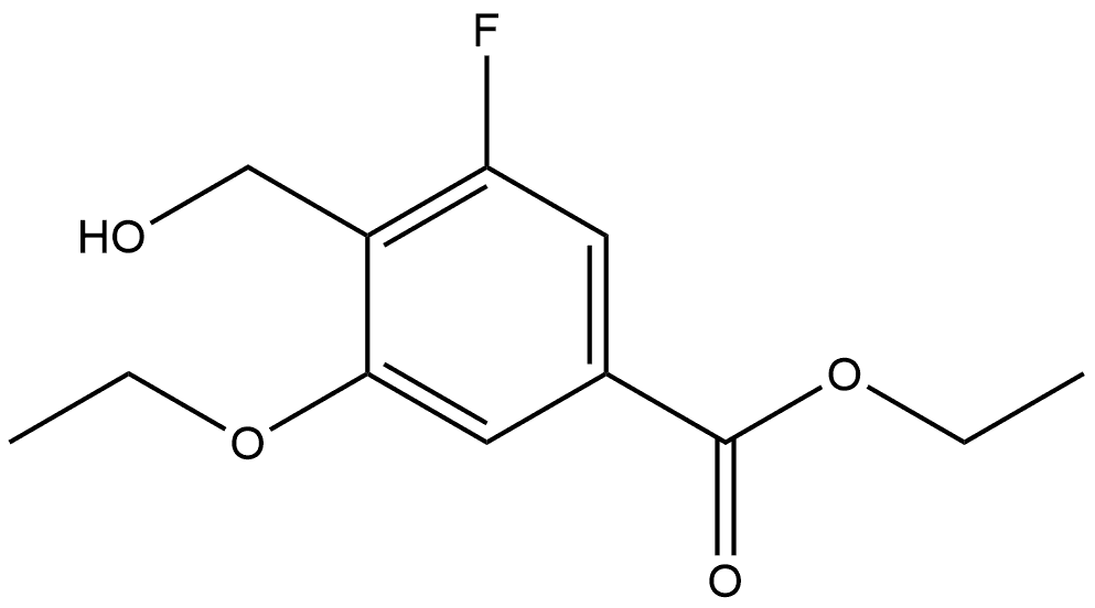 Ethyl 3-ethoxy-5-fluoro-4-(hydroxymethyl)benzoate Structure