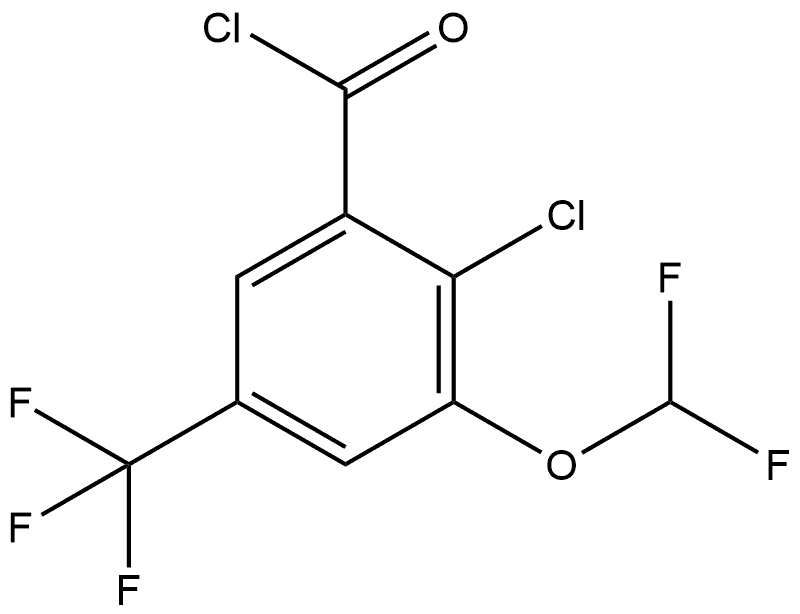 2-Chloro-3-(difluoromethoxy)-5-(trifluoromethyl)benzoyl chloride Structure