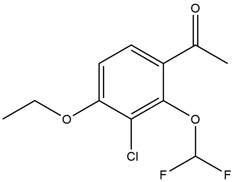 1-[3-Chloro-2-(difluoromethoxy)-4-ethoxyphenyl]ethanone Structure